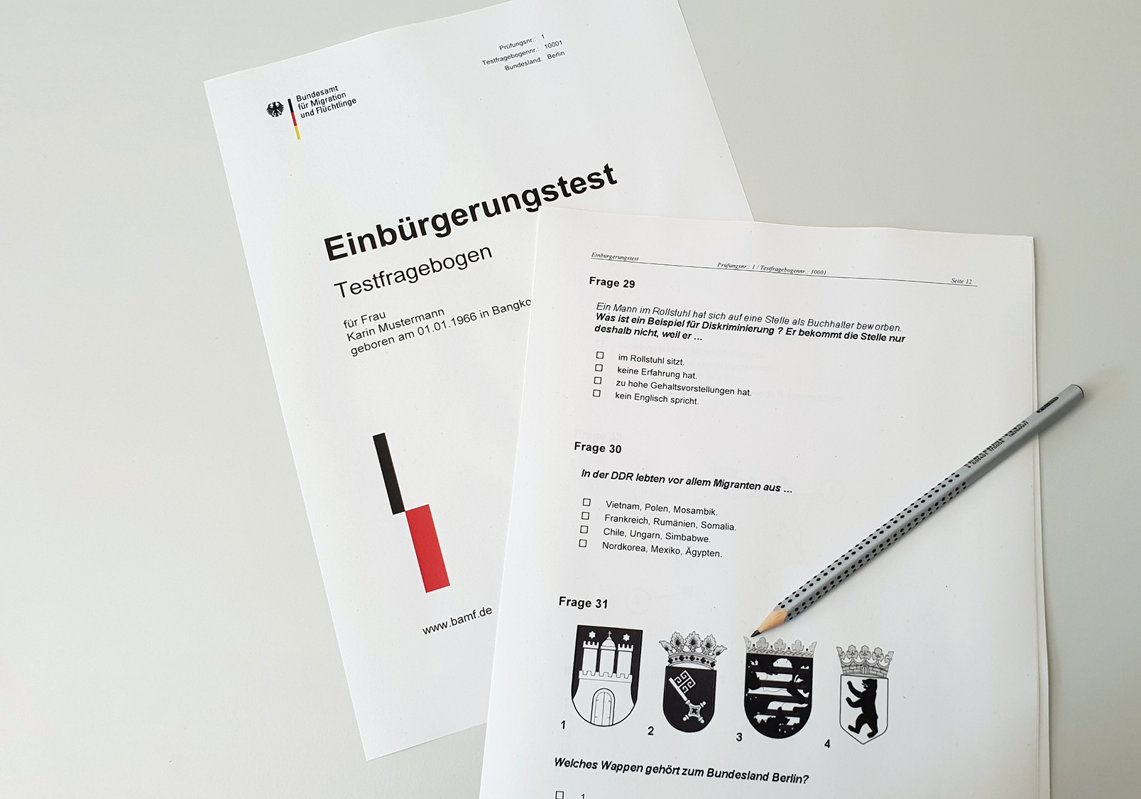 Einbürgerungstest Fragebogen